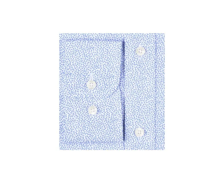 WHITE COTTON SHIRT WITH BLUE PRINT  TALBERT
