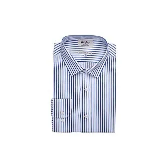WHITE SHIRT WITH NAVY STRIPES  LÉONEL