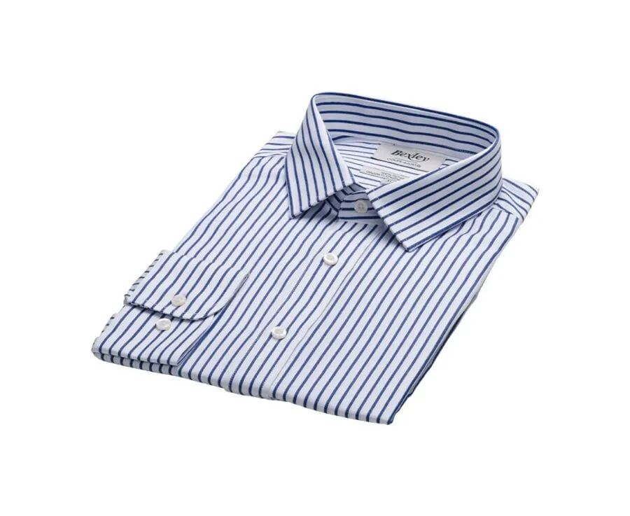 WHITE SHIRT WITH NAVY STRIPES  LÉONEL