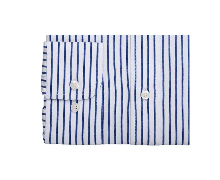 WHITE SHIRT WITH NAVY STRIPES  LÉONEL