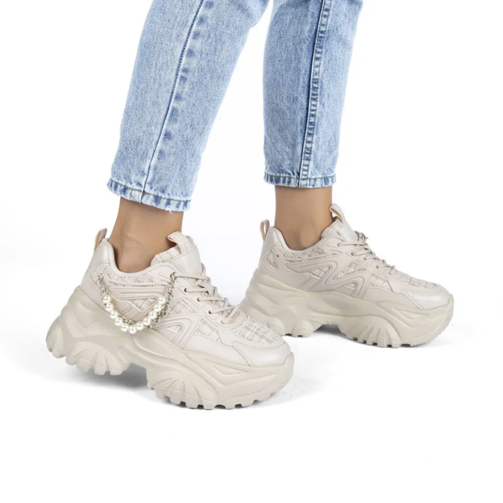 ZAPATILLAS URBANAS PARA MUJER VIA UNO LZ054801 BEIGE